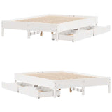 Bed Frame without Mattress White 120x190 cm Small Double Solid Wood Pine 3301729