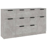 3 Piece Sideboard Set Concrete Grey Engineered Wood 3115823