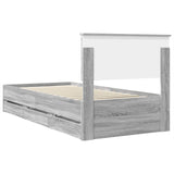 Bed Frame with Drawer Grey Sonoma 100 x 200 cm Engineer Wood 3408017