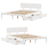 Bed Frame with Drawers without Mattress White 160x200 cm 3301989