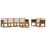 Outdoor Sofa Set 6 pcs Natural Solid Acacia Wood 3385005