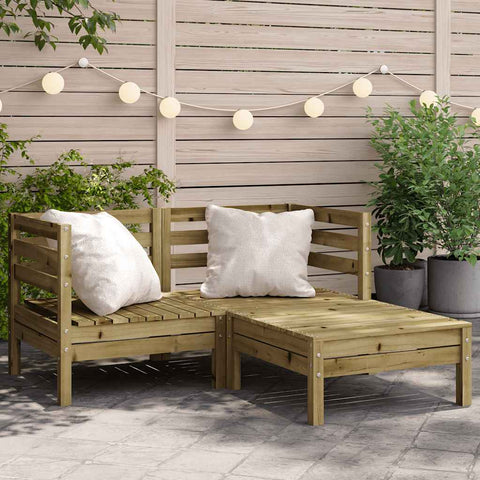Garden Sofa 2-Seater with Footstool Impregnated Wood Pine 838025