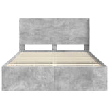 Bed Frame with Storage and Headboard Concrete Grey 160 x 200 cm 3413932