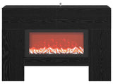 Electric Fireplace Black Oak 100 x 24.5 x 90 cm Engineered wood 8020761