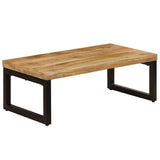 Coffee Table 100x50x35 cm Solid Mango Wood and Steel 247337