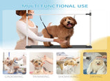 42" Dog Grooming Table, Adjustable Pet Cat Drying Beauty Table with 2 Loops Storage Basket, Rubber T3398P349614