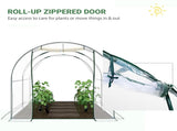 Walk-in Polytunnel Greenhouse with Roll-up Door Transparent Tunnel Greenhouse with Steel Frame and T3398P325355