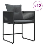 Garden Dining Set 13 pcs Black Steel 3335885