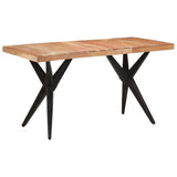 Dining Table Black 140x70x76 cm Solid Wood Acacia 351640