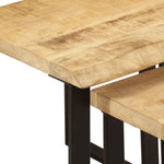 Nesting Tables 3 pcs with Live Edge Solid Wood Mango 372762