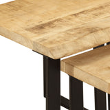 Nesting Tables 3 pcs with Live Edge Solid Wood Mango 372762