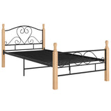 Bed Frame without Mattress Black Metal 100x200 cm 324940