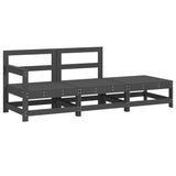 3 Piece Garden Lounge Set Grey Solid Wood Pine 825522