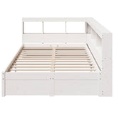 Bookcase Bed without Mattress White 120x200 cm Solid Wood Pine 3324355
