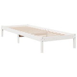 Extra Long Bed Frame without Mattress White 80x210 cm Solid Wood Pine 852401