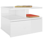 ZNTS Floating Nightstands 2 pcs High Gloss White 40x31x27 cm Engineered Wood 800418