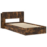 Bed Frame with Storage Smoked Oak 90 x 200 cm Engineered Wood 3433554