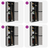 Outdoor Storage Cabinet Grey and Black 65x37x165 cm PP 364200