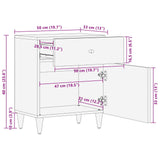 Bedside Table Multicolour 50 x 33 x 60 cm Solid Mango Wood 4018708