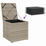 Cushion Box with Storage Light Grey 50 x 50 x 50 cm Poly Rattan 365413