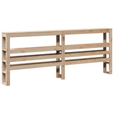 ZNTS Bed Frame with Headboard 180x200 cm Super King Solid Wood Pine 3306294