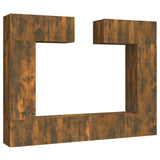6 Piece TV Cabinet Set Smoked Oak Engineered Wood 3114467
