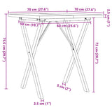 Dining Table X-Frame 70x70x75.5 cm Solid Wood Pine and Steel 3282759