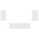 TV Cabinet Set 4 pcs White Engineered Wood 3409150