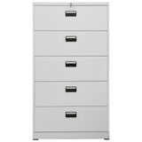 Filing Cabinet Light Grey 90x46x164 cm Steel 336299