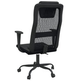 Office Chair Black Mesh Fabric and Faux Leather 353019