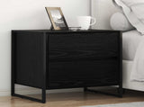 Bedside Table 2 pcs Black Oak 50 x 39.5 x 50 cm Engineered Wood 886679