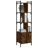 Bookcase with Door Smoked Oak 44.5x30x154.5 cm Engineered Wood 833355