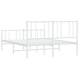 Metal Bed Frame without Mattress with Footboard White 160x200cm 352550