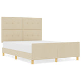 ZNTS Bed Frame Cream 140x190 cm Fabric 3344730