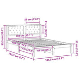Bed Frame with Headboard Taupe 140 x 190 cm Solid Pine Wood 878197