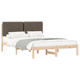 Bed Frame with Upholstered Headboard Taupe 150 x 200 cm 877902