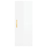 Highboard High Gloss White 34.5x34x180 cm Engineered Wood 3199027