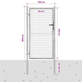Garden Gate Galvanised Steel 105x150 cm Silver 144758