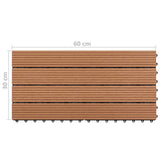 WPC Tiles 60x30 cm 6 pcs 1m Brown 49055