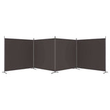 4-Panel Room Divider Brown 698x180 cm Fabric 350283