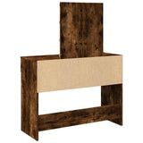 Dressing Table with LED Smoked Oak 100x40x130 cm 848196
