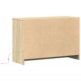 TV Cabinet with LED Sonoma Oak 91x34x61 cm Engineered Wood 852182