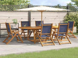 7 Piece Garden Dining Set Solid Wood Acacia and Textilene 3279301