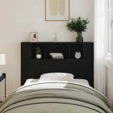 Headboard Cabinet with Shelf Black Oak 120 x 18.5 x 102.5 cm 862757