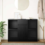 Sideboard with Drawer Black Oak 101x35x76 cm Engineered Wood 861563
