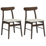 Dining Chair 2 pcs Dark Brown and Light Solid Rubber Wood 42020483