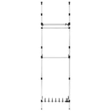 ZNTS Telescopic Wardrobe System with Rods and Shelf Aluminium 321114