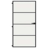 Interior Door Slim Black 102.5x201.5 cm Tempered Glass and Aluminium 155123
