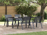 Stackable Garden Chair Set of 4 Grey Powder-coated steel 318781
