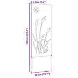 Garden Privacy Screen White 50 x 140 cm Cold-rolled steel 876274